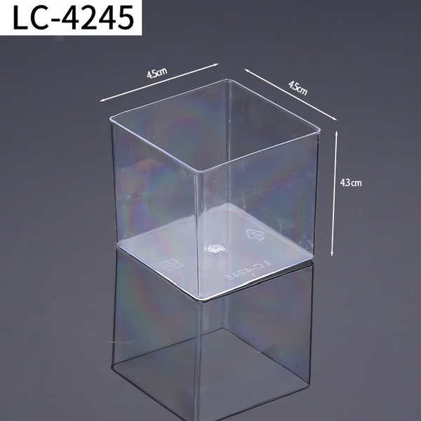 Ly nhựa Vuông HC3 (10 cái) - Hộp nhựa đựng bánh vuông đựng bánh rau câu, bông lan, pudding