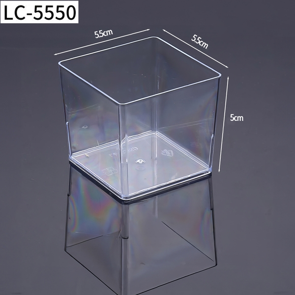 Ly nhựa Vuông HC3 (10 cái) - Hộp nhựa đựng bánh vuông đựng bánh rau câu, bông lan, pudding