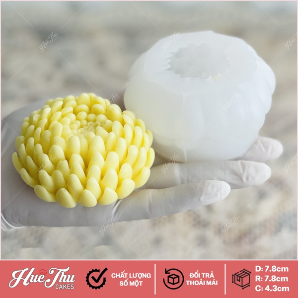 Khuôn silicon Sen Đá Hoa Cúc A134 (set 3 khuôn) làm bánh rau câu 3D 4D nhấn xôi, fondant, socola, nến hanmade