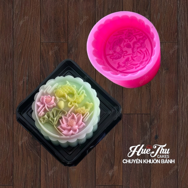 Khuôn silicon Hoa Cúc Hoa Sen Trung Thu A117 (nhiều mẫu) làm bánh rau câu 3D 4D nhấn xôi, fondant, socola, nến hanmade