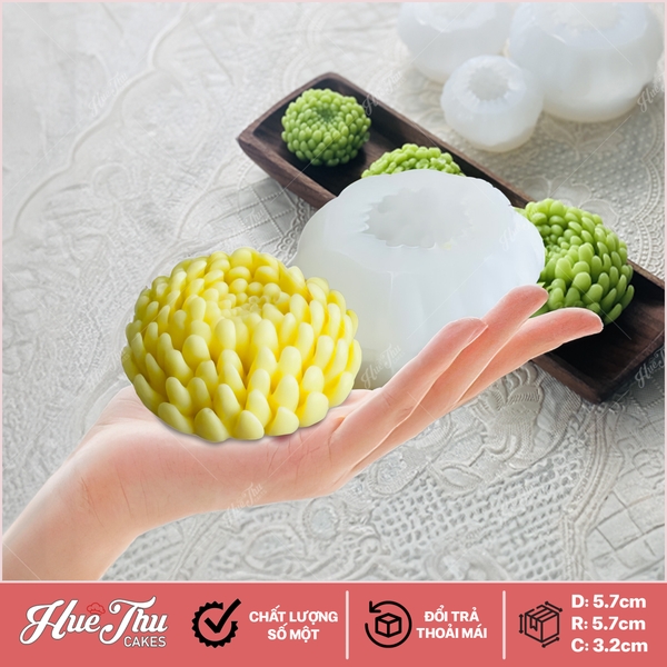 Khuôn silicon Sen Đá Hoa Cúc A134 (set 3 khuôn) làm bánh rau câu 3D 4D nhấn xôi, fondant, socola, nến hanmade