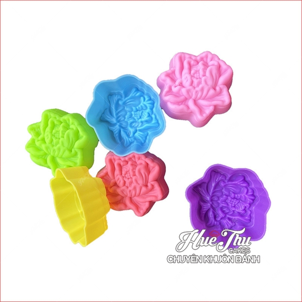 Khuôn silicon Nhiều Loại Hoa 5cm (10 cái) làm bánh rau câu, nhấn xôi, bánh da lợn