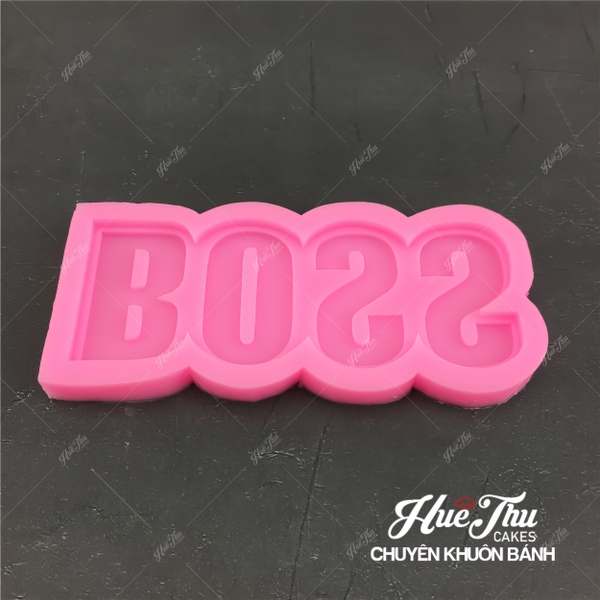 Khuôn silicon Chữ BOSS 9.7cm (bánh tặng sếp) làm bánh rau câu 3D 4D nhấn xôi, fondant, socola, nến hanmade