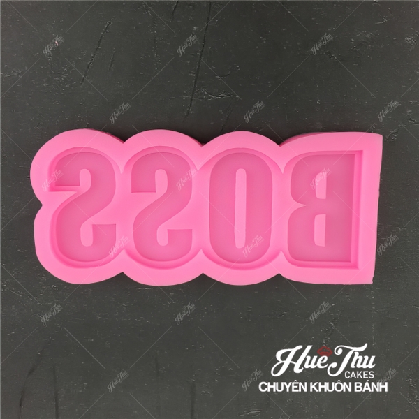 Khuôn silicon Chữ BOSS 9.7cm (bánh tặng sếp) làm bánh rau câu 3D 4D nhấn xôi, fondant, socola, nến hanmade