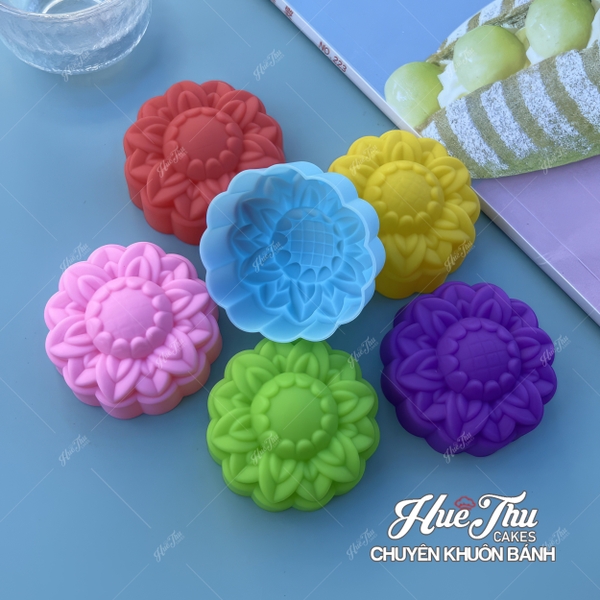 Khuôn silicon Nhiều Loại Hoa 5cm (10 cái) làm bánh rau câu, nhấn xôi, bánh da lợn