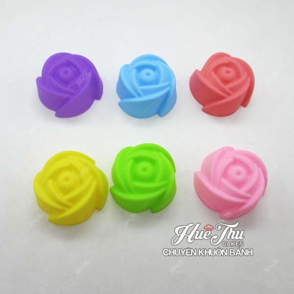 Khuôn silicon Nhiều Loại Hoa 5cm (10 cái) làm bánh rau câu, nhấn xôi, bánh da lợn
