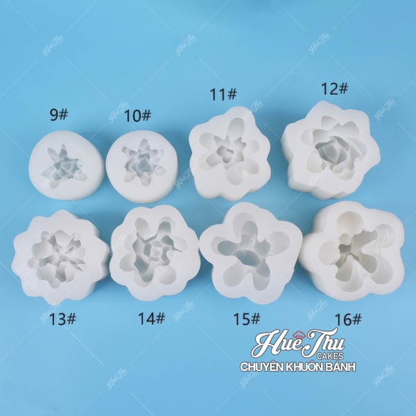 Bộ 16 khuôn silicon Xương Rồng Sen Đá 15033 làm bánh rau câu 3D 4D nhấn xôi, fondant, socola, nến hanmade