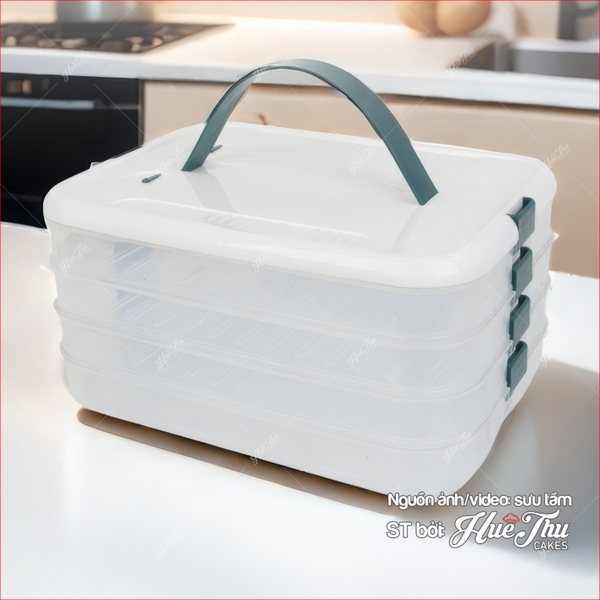 Khay đựng thực phẩm nhiều tầng tiện lợi - khay đựng hoa rau câu chống xuống màu, khay chè trôi nước