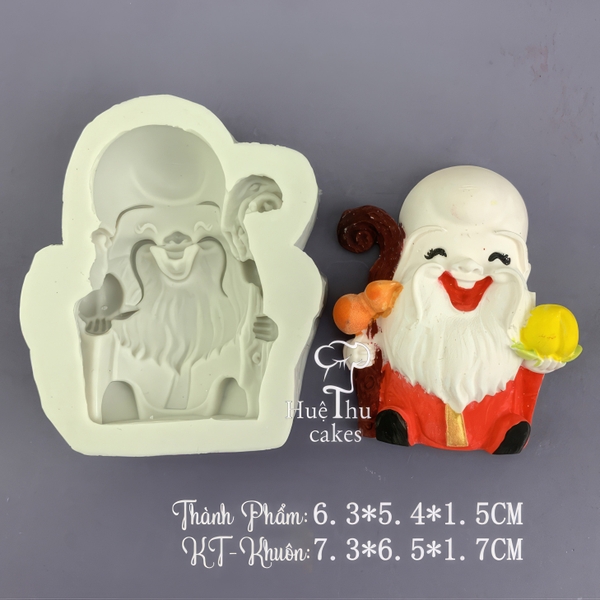 Khuôn silicon Ông Thọ / Bà Thọ (1 mảnh) làm bánh rau câu 3D 4D nhấn xôi, fondant, socola, nến hanmade