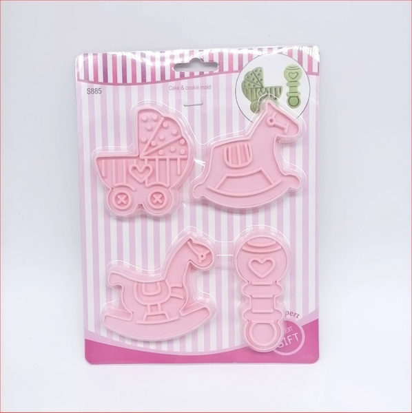 Khuôn nhấn Cutter Bình Sữa Xe Nôi CT1 (nhiều mẫu) tạo hình bánh bao, bánh quy, bánh mì, rau câu, xôi hoa đậu