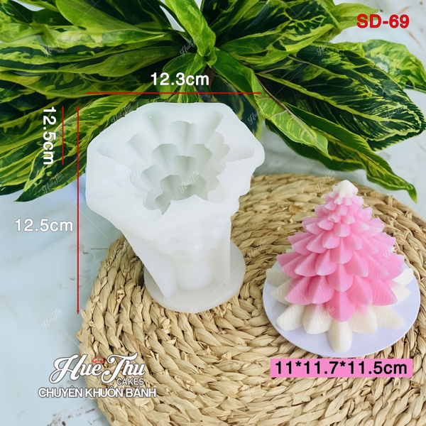 Khuôn silicon Cây Thông Noel (nhiều mẫu) A94 làm bánh rau câu 3D 4D nhấn xôi, fondant, socola, nến hanmade
