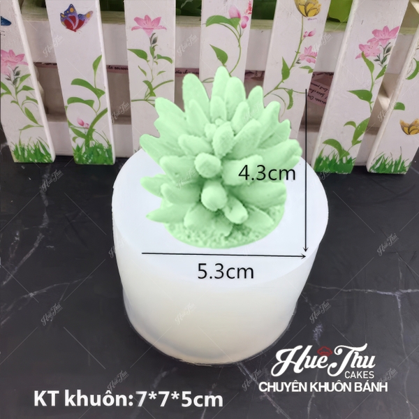 Khuôn silicon Sen Đá Tia Nhọn (số 2, số 5) làm bánh rau câu 3D 4D nhấn xôi, fondant, socola, nến hanmade