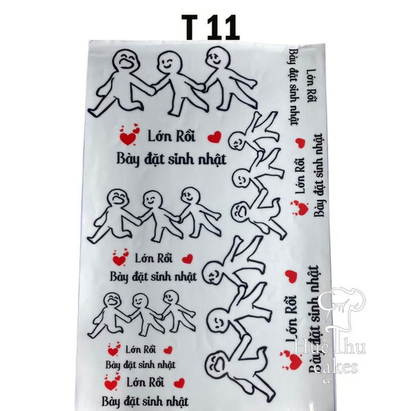 Tấm Decal Trong chủ đề Sinh Nhật, chữ dán tem dán lên bánh trang trí bánh rau câu tiện lợi (nhiều mẫu)