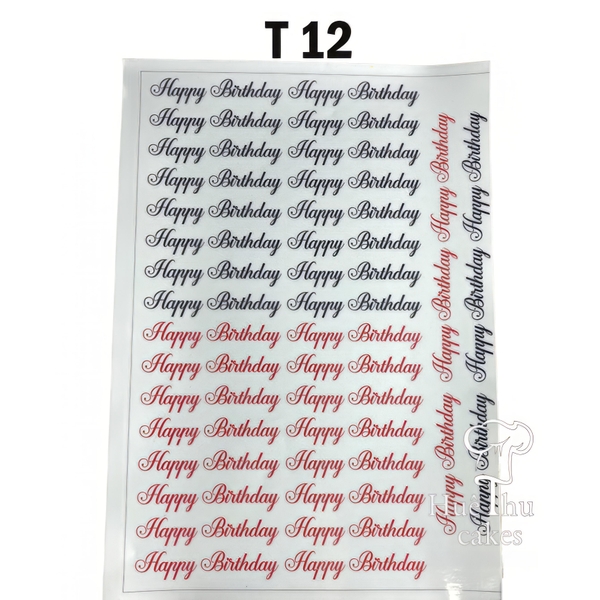 Tấm Decal Trong chủ đề Sinh Nhật, chữ dán tem dán lên bánh trang trí bánh rau câu tiện lợi (nhiều mẫu)