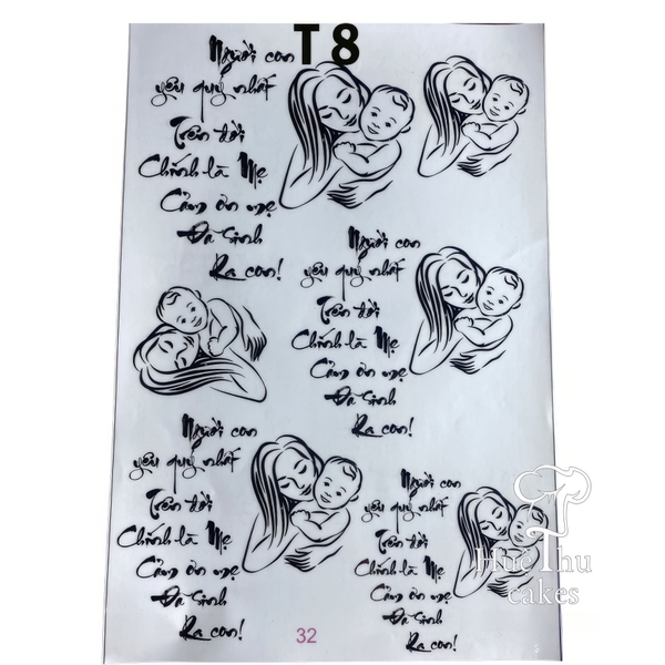 Tấm Decal Trong chủ đề Sinh Nhật, chữ dán tem dán lên bánh trang trí bánh rau câu tiện lợi (nhiều mẫu)