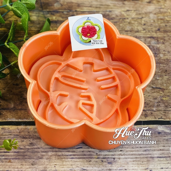Khuôn xôi hình Bông Mai 14cm cao 5.5cm (nhiều họa tiết) - khuôn ép xôi, khuôn nhấn xôi Ngọc Lan