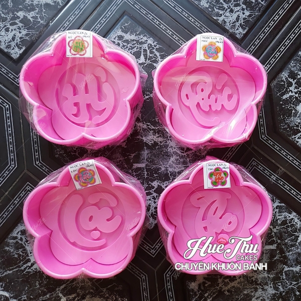 Khuôn xôi hình Bông Mai 14cm cao 5.5cm (nhiều họa tiết) - khuôn ép xôi, khuôn nhấn xôi Ngọc Lan