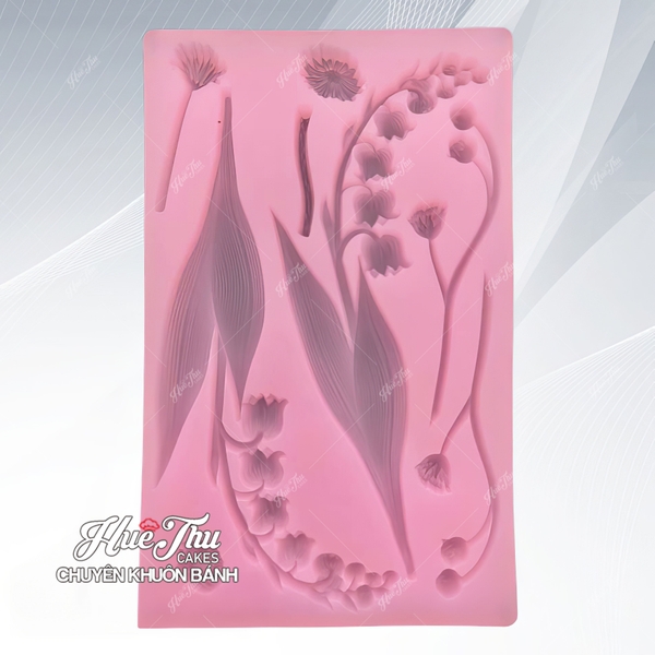 Khuôn silicon cành hoa Linh Lan 12x19cm làm bánh rau câu 3D 4D nhấn xôi, fondant, socola, nến hanmade