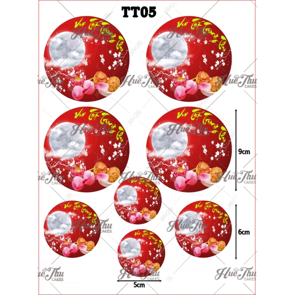 Tấm Decal Trong chủ đề Trung Thu, chữ dán tem dán lên bánh trang trí bánh rau câu tiện lợi (nhiều mẫu)