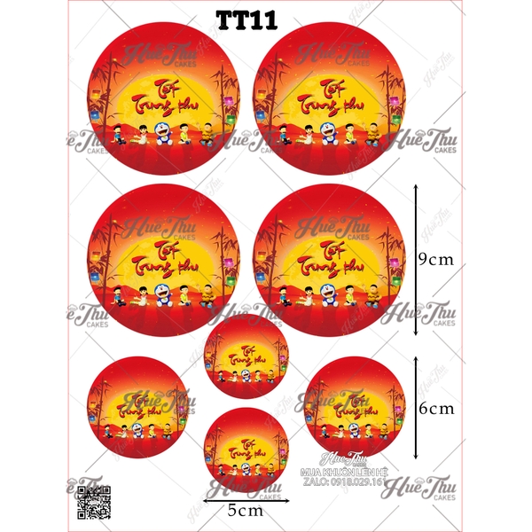 Tấm Decal Trong chủ đề Trung Thu, chữ dán tem dán lên bánh trang trí bánh rau câu tiện lợi (nhiều mẫu)