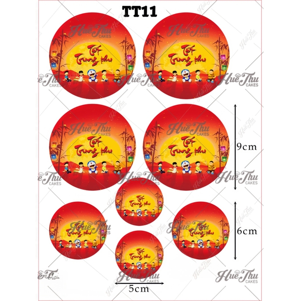 Tấm Decal Trong chủ đề Trung Thu, chữ dán tem dán lên bánh trang trí bánh rau câu tiện lợi (nhiều mẫu)