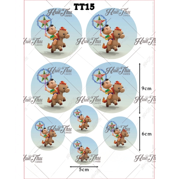 Tấm Decal Trong chủ đề Trung Thu, chữ dán tem dán lên bánh trang trí bánh rau câu tiện lợi (nhiều mẫu)