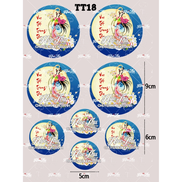 Tấm Decal Trong chủ đề Trung Thu, chữ dán tem dán lên bánh trang trí bánh rau câu tiện lợi (nhiều mẫu)