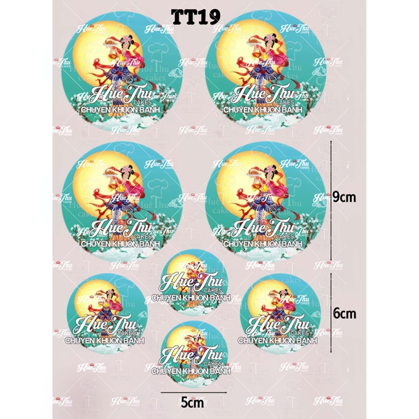 Tấm Decal Trong chủ đề Trung Thu, chữ dán tem dán lên bánh trang trí bánh rau câu tiện lợi (nhiều mẫu)