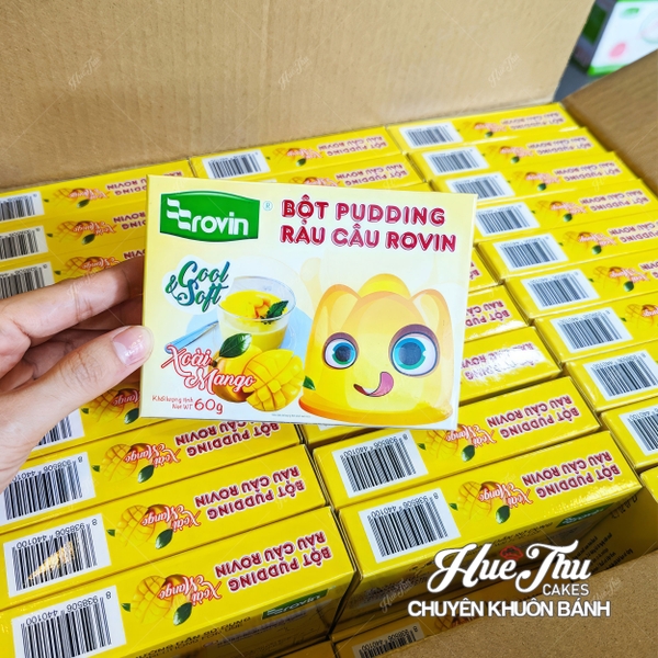 Bột Pudding Rau Câu Rovin hương Xoài/Dưa Lưới/Hạnh Nhân/Trà Xanh/Đào