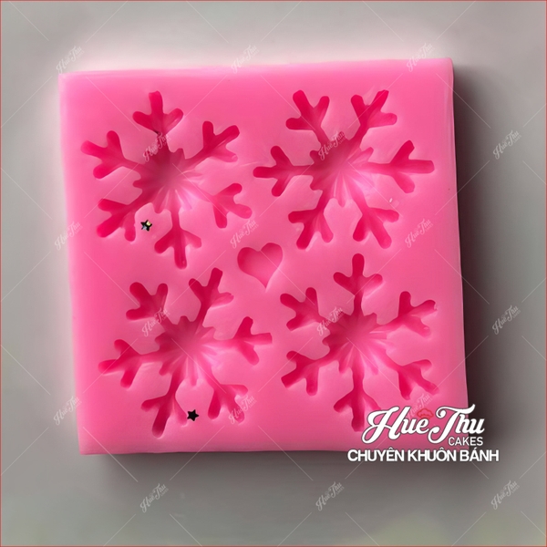 Khuôn silicon Bông Tuyết làm bánh rau câu 3D 4D nhấn xôi, fondant, socola, nến hanmade