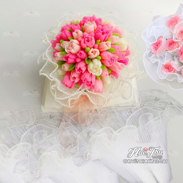 Khuôn silicon hoa Tulip (3 bông) làm bánh rau câu 3D 4D nhấn xôi, fondant, socola, nến hanmade