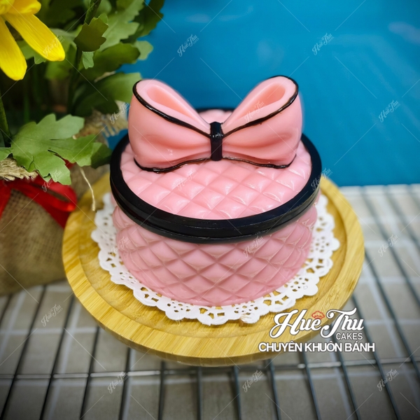 Khuôn silicon Hộp Quà kèm Nơ Lớn làm bánh rau câu 3D 4D nhấn xôi, fondant, socola, nến hanmade