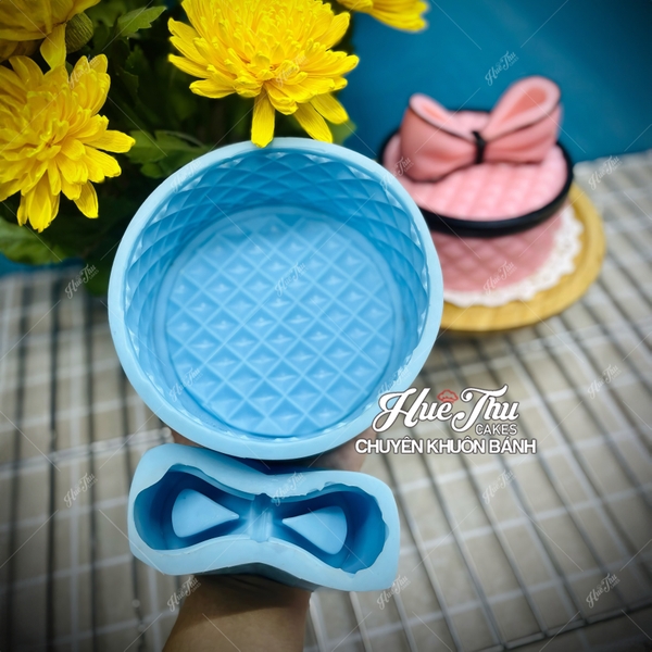 Khuôn silicon Hộp Quà kèm Nơ Lớn làm bánh rau câu 3D 4D nhấn xôi, fondant, socola, nến hanmade