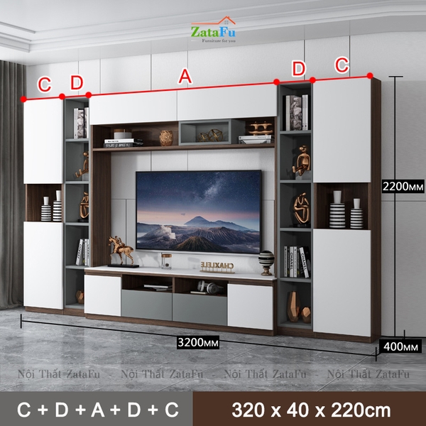 kệ gỗ tivi treo tường