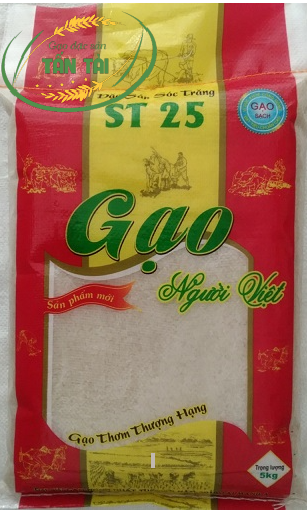 GẠO ST25 TÚI ĐỎ 5 KG Gạo đặc sản Tấn Tài