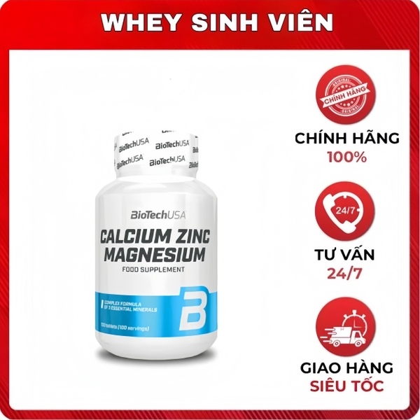 BiotechUSA Calcium Zinc Magnesium (100 viên) wheysinhvien