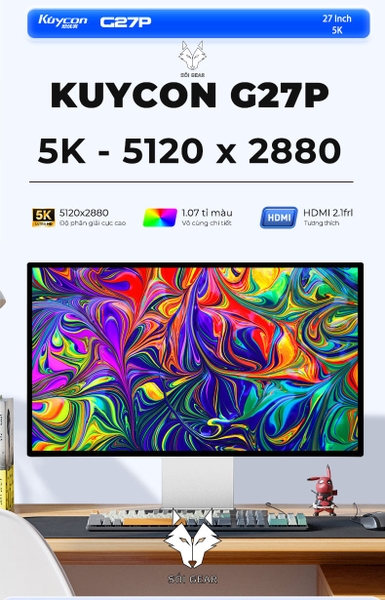 【新品・検品済み】 Kuycon G27P 5Kモニター 27インチ 網目背板 新品・検品済み】 Kuycon G27P 5Kモニター 27インチ 網目背板 Màn hình