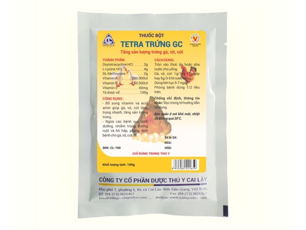 TETRA TRỨNG GC Thuốc bột tăng trọng nhanh tăng sản lượng trứng