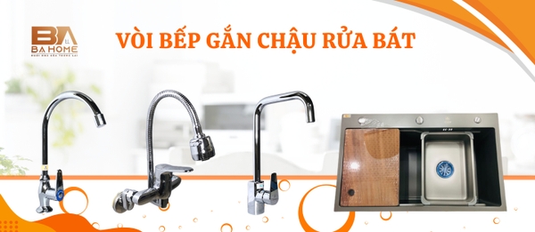 Vòi bếp gắn chậu rửa bát