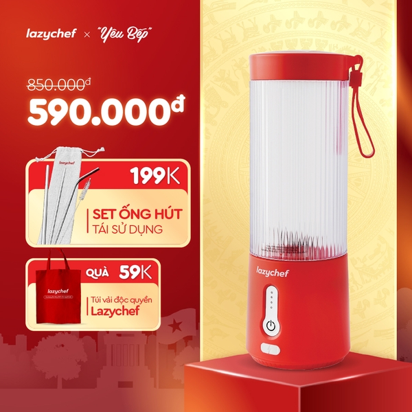 Máy Xay Sinh Tố Cầm Tay 3in1 450ml Lazychef