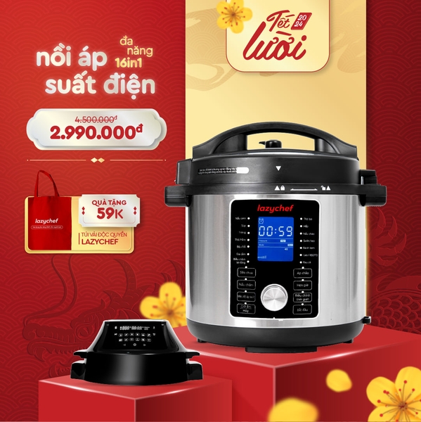 NỒI CHIÊN HẦM ĐA NĂNG 16IN1 LAZYCHEF