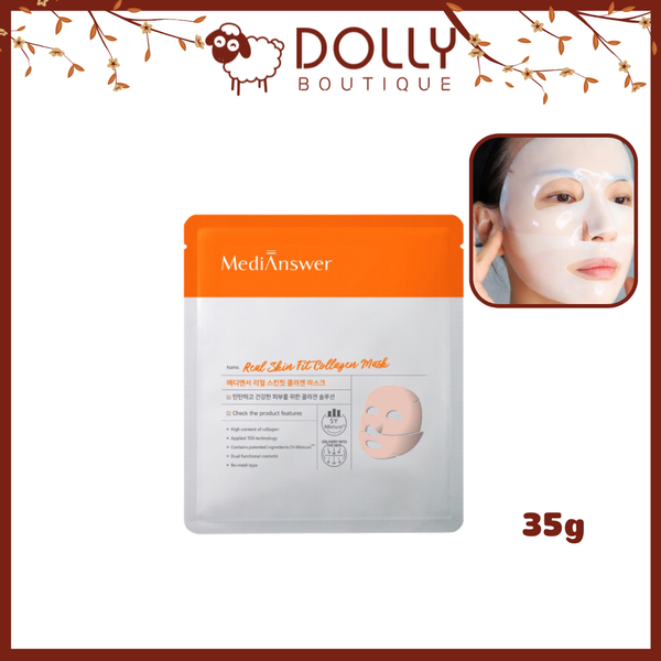 Mặt Nạ Chống Lão Hóa MediAnswer Real Skin Fit Collagen Mask 35g
