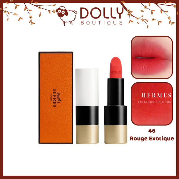 Son Thỏi Hermes Matte Lipstick #46 Rouge Exotique (Màu Hồng Cam San Hô) 3.5g