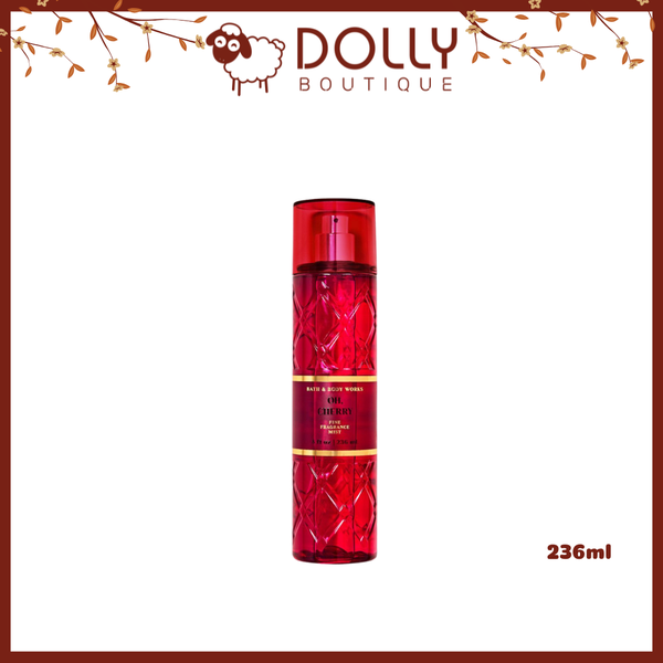 Chai xịt thơm Bath & Body Works Oh Cherry 236ml màu đỏ hồng rực rỡ, thiết kế hiện đại, hương thơm anh đào ngọt ngào và nữ tính.