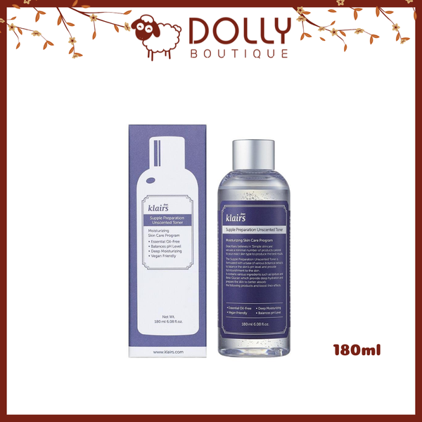 Nước Hoa Hồng Không Mùi Klairs Supple Preparation Unscented Toner 180ml
