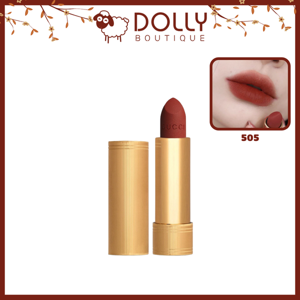 Son Thỏi Lì Gucci Rouge À Lèvres Matte Lipstick #505 Janet Rust (Màu Đỏ Đất) - 3.5g