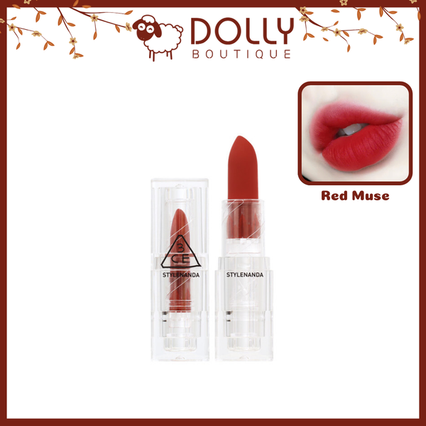 Son Thỏi 3CE Soft Matte Lipstick Red Muse Màu Đỏ Hồng