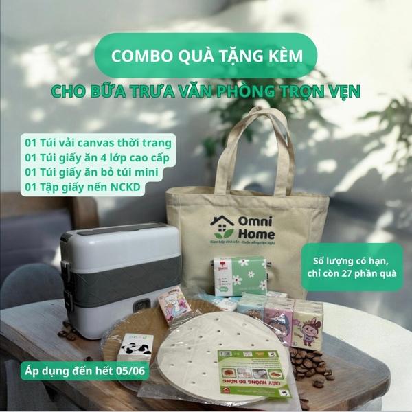 Hộp Cơm Cắm Điện Văn Phòng BuCook - 2 tầng 4 ngăn, cắm điện làm nóng, cao cấp, nhỏ gọn, chắc chắn