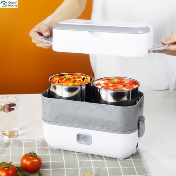 Hộp Cơm Cắm Điện Văn Phòng BuCook - 2 tầng 4 ngăn, cắm điện làm nóng, cao cấp, nhỏ gọn, chắc chắn
