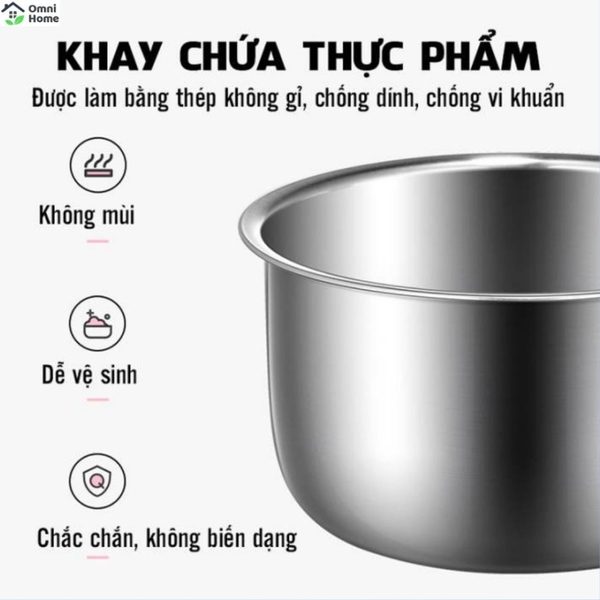 Hộp Cơm Cắm Điện Văn Phòng BuCook - 2 tầng 4 ngăn, cắm điện làm nóng, cao cấp, nhỏ gọn, chắc chắn